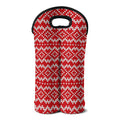 Geometric Knitted Pattern Print Double Neoprene Wine Tote