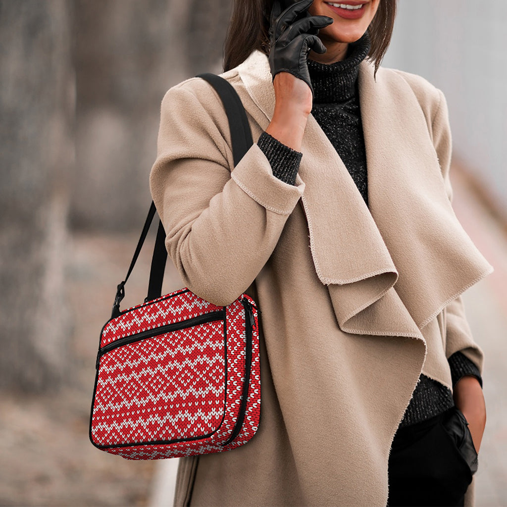 Geometric Knitted Pattern Print Double Strap Bible Bag