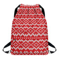 Geometric Knitted Pattern Print Drawstring Backpack