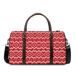 Geometric Knitted Pattern Print Duffle Bag