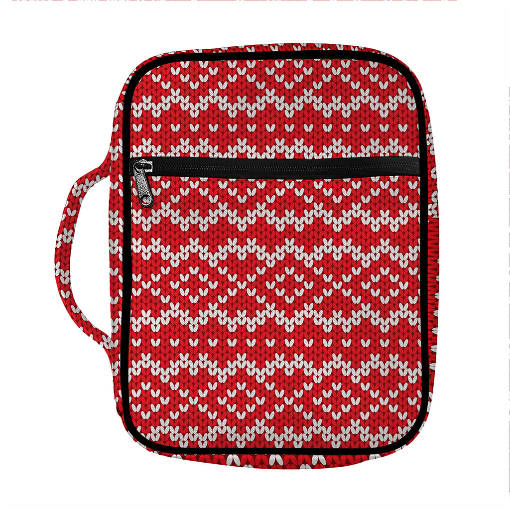 Geometric Knitted Pattern Print Front Pocket Bible Bag