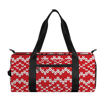 Geometric Knitted Pattern Print Gym Bag