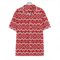 Geometric Knitted Pattern Print Hawaiian Shirt
