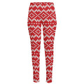 Geometric Knitted Pattern Print High-Waisted Pocket Leggings
