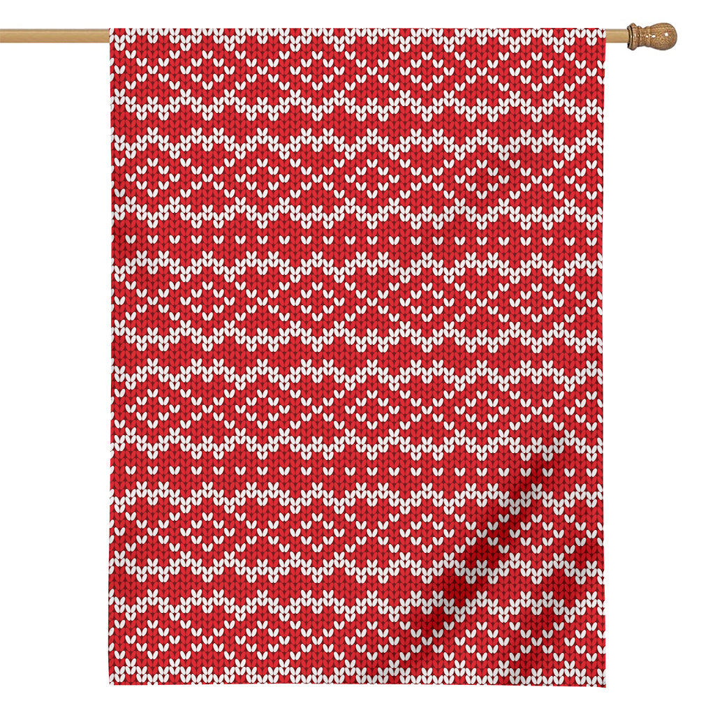 Geometric Knitted Pattern Print House Flag