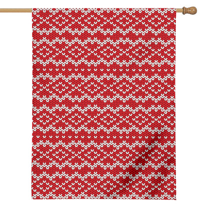 Geometric Knitted Pattern Print House Flag