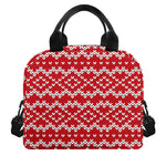Geometric Knitted Pattern Print Insulated Lunch Bag