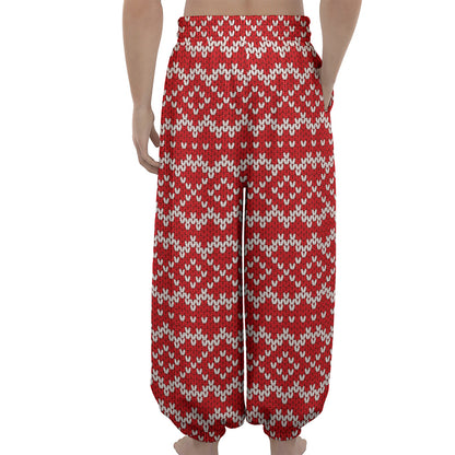 Geometric Knitted Pattern Print Lantern Pants