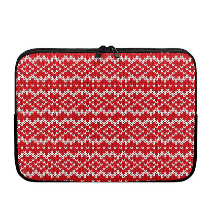 Geometric Knitted Pattern Print Laptop Sleeve