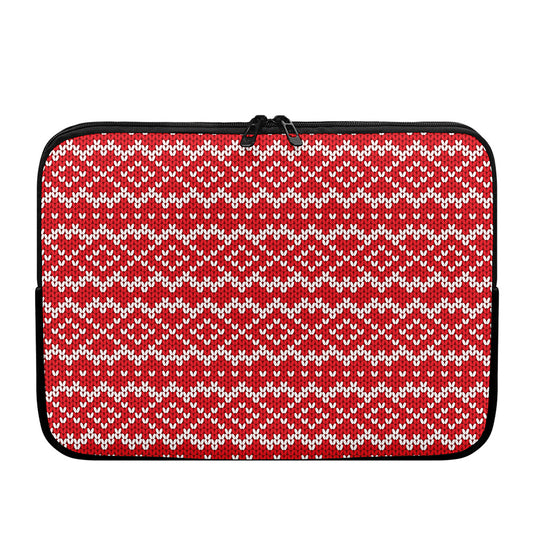 Geometric Knitted Pattern Print Laptop Sleeve