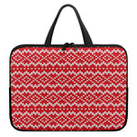 Geometric Knitted Pattern Print Laptop Sleeve With Handle