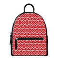 Geometric Knitted Pattern Print Leather Backpack