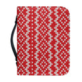 Geometric Knitted Pattern Print Leather Bible Cover