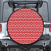 Geometric Knitted Pattern Print Leather Spare Tire Cover