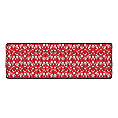 Geometric Knitted Pattern Print Long Kitchen Mat