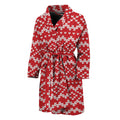 Geometric Knitted Pattern Print Men's Bathrobe
