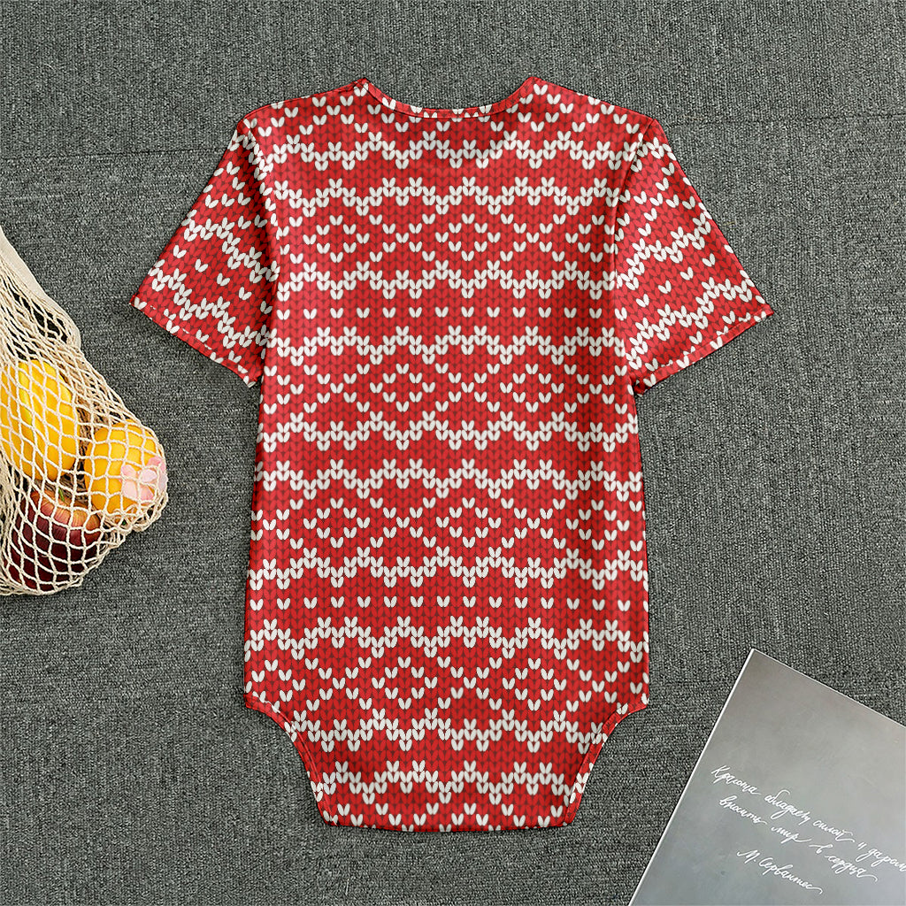 Geometric Knitted Pattern Print Men's Bodysuit
