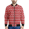 Geometric Knitted Pattern Print Men's Bomber Jacket