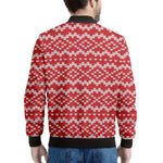 Geometric Knitted Pattern Print Men's Bomber Jacket
