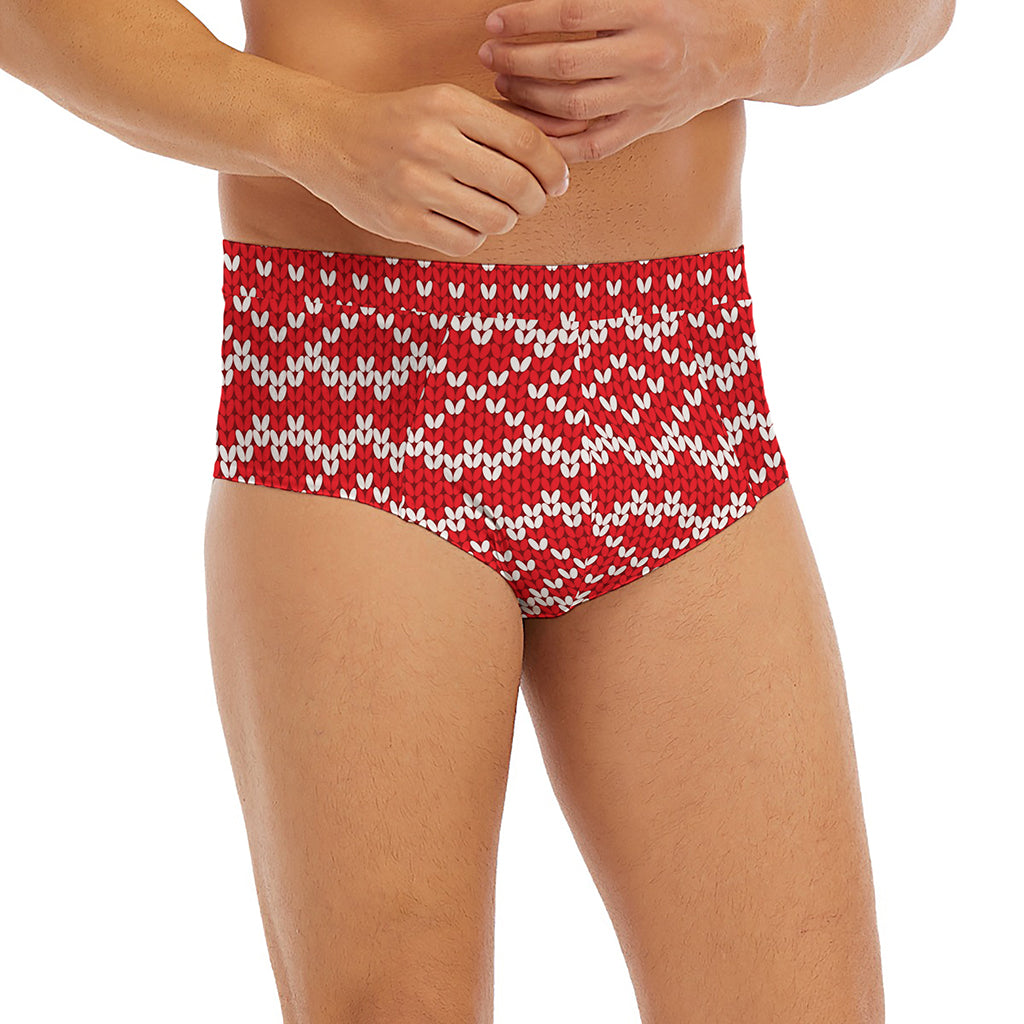 Geometric Knitted Pattern Print Men's Briefs
