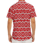 Geometric Knitted Pattern Print Men's Deep V-Neck Shirt
