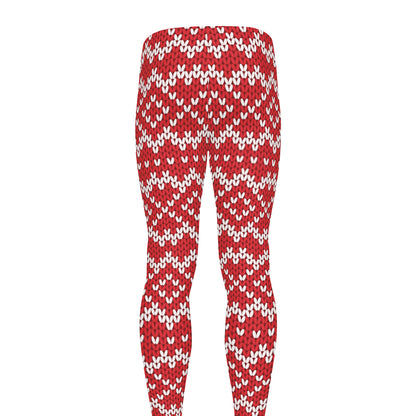 Geometric Knitted Pattern Print Men's leggings