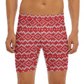 Geometric Knitted Pattern Print Men's Long Boxer Briefs