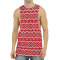 Geometric Knitted Pattern Print Men's Muscle Tank Top