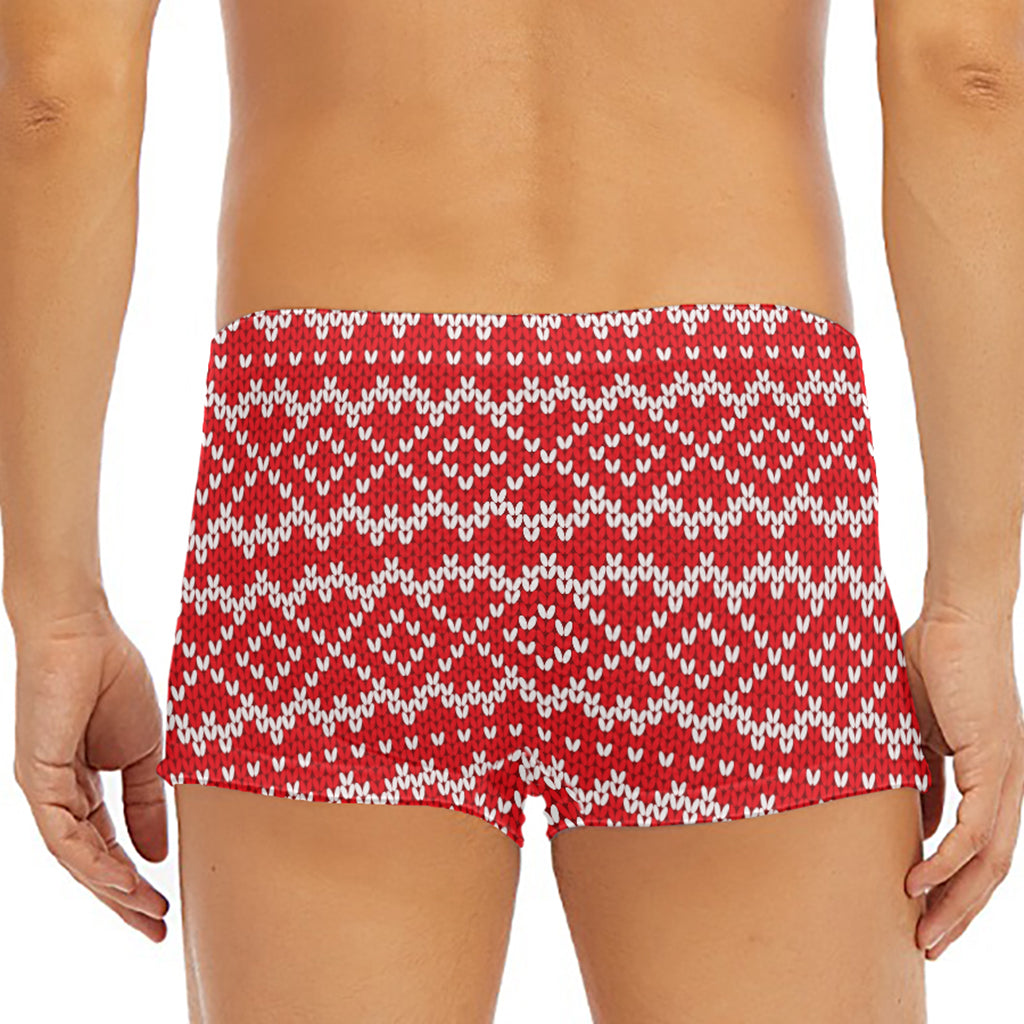 Geometric Knitted Pattern Print Men's Short Boxer Briefs