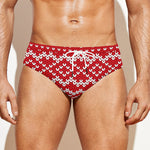 Geometric Knitted Pattern Print Men's Swim Briefs