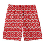 Geometric Knitted Pattern Print Men's Swim Trunks