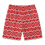 Geometric Knitted Pattern Print Men's Swim Trunks