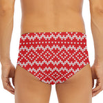 Geometric Knitted Pattern Print Men's Triangle Swim Briefs