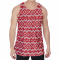 Geometric Knitted Pattern Print Men's Velvet Tank Top