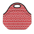 Geometric Knitted Pattern Print Neoprene Lunch Bag