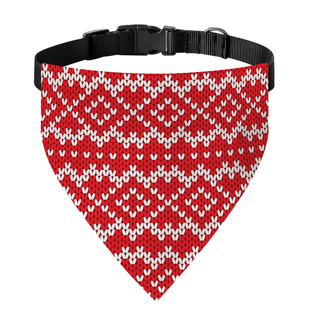 Geometric Knitted Pattern Print Over The Collar Dog Bandana