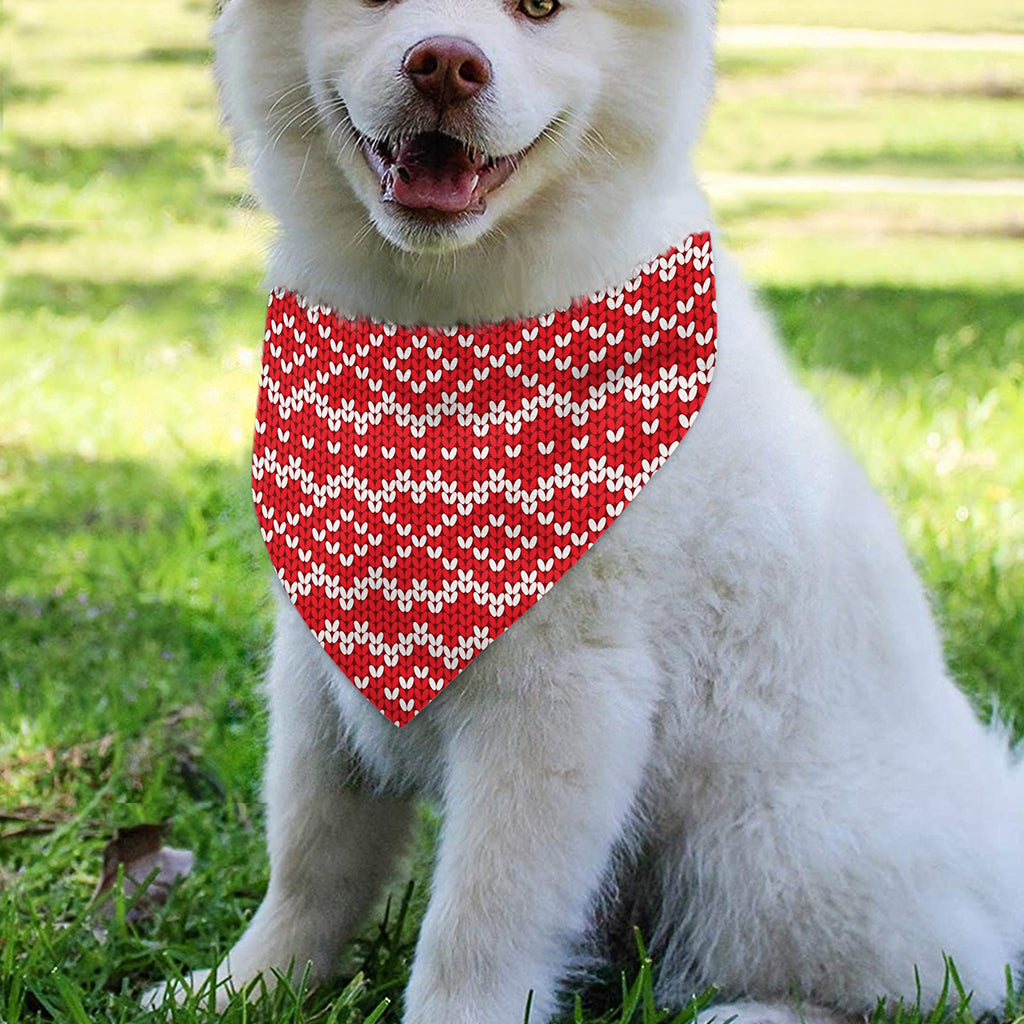 Geometric Knitted Pattern Print Over The Collar Dog Bandana