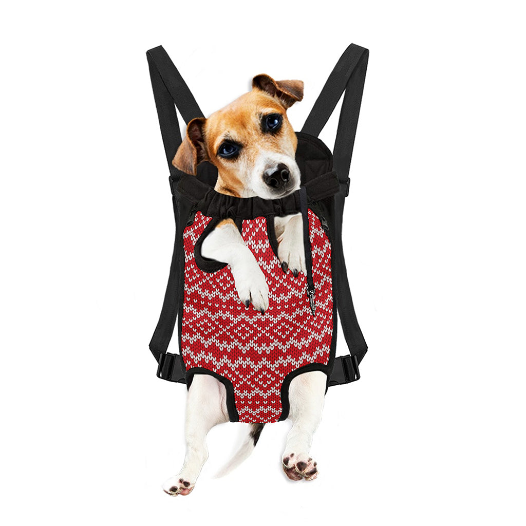 Geometric Knitted Pattern Print Pet Carrier Backpack