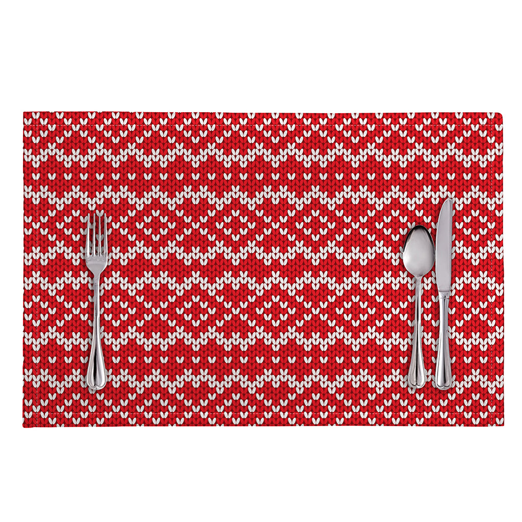 Geometric Knitted Pattern Print Placemat
