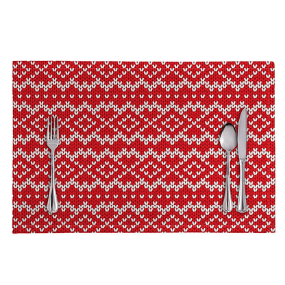 Geometric Knitted Pattern Print Placemat
