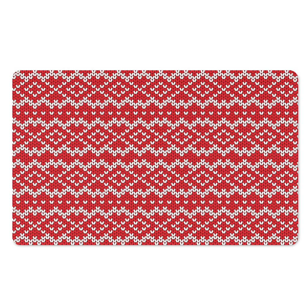 Geometric Knitted Pattern Print Polyester Doormat