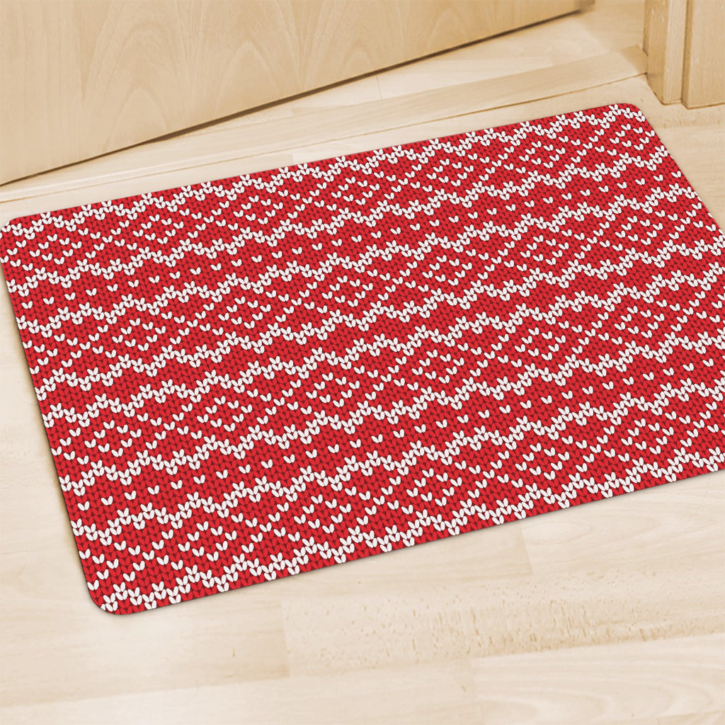 Geometric Knitted Pattern Print Polyester Doormat