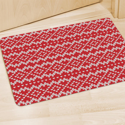 Geometric Knitted Pattern Print Polyester Doormat