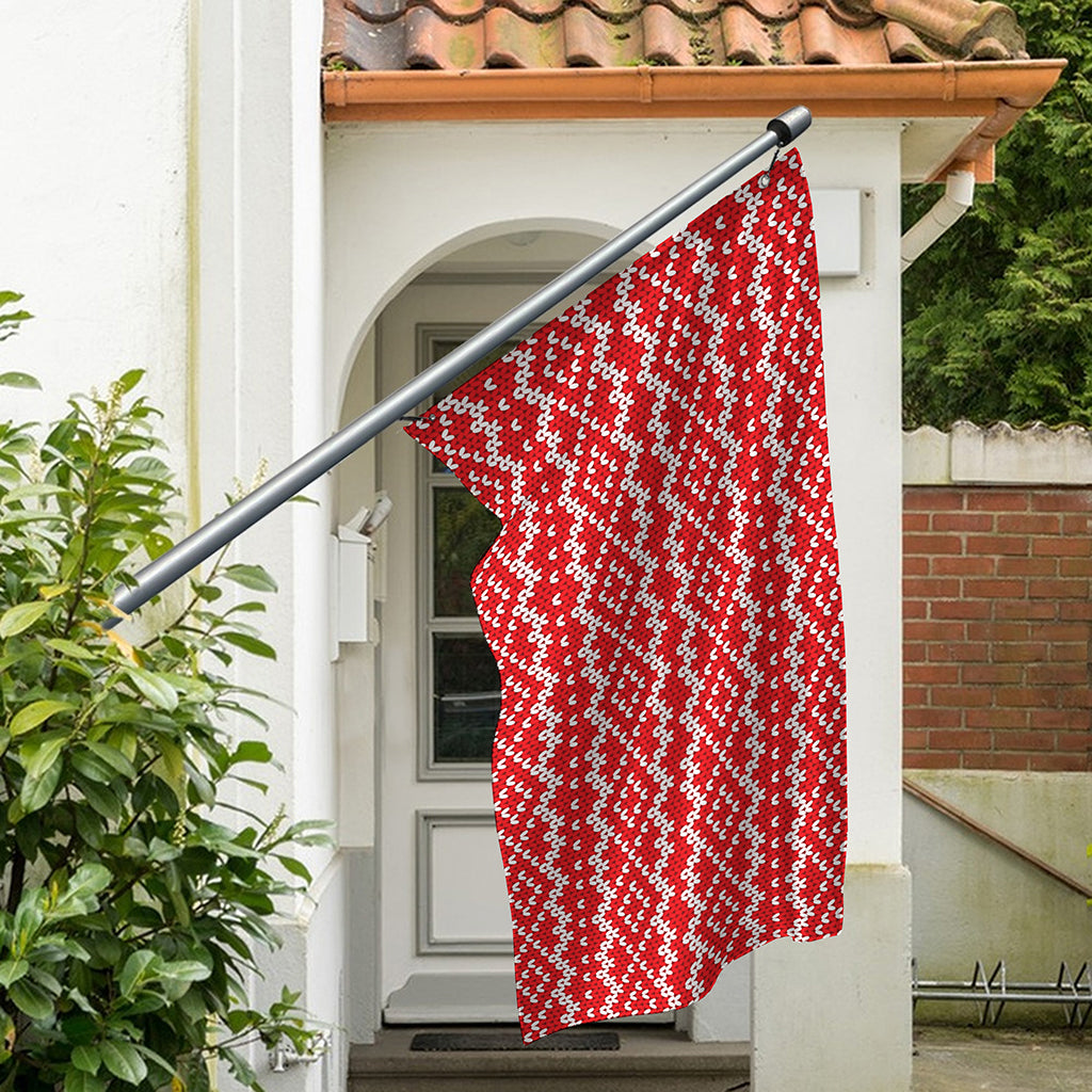Geometric Knitted Pattern Print Polyester Flag