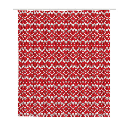 Geometric Knitted Pattern Print Polyester Shower Curtain