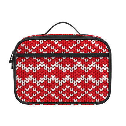 Geometric Knitted Pattern Print Portable Lunch Bag