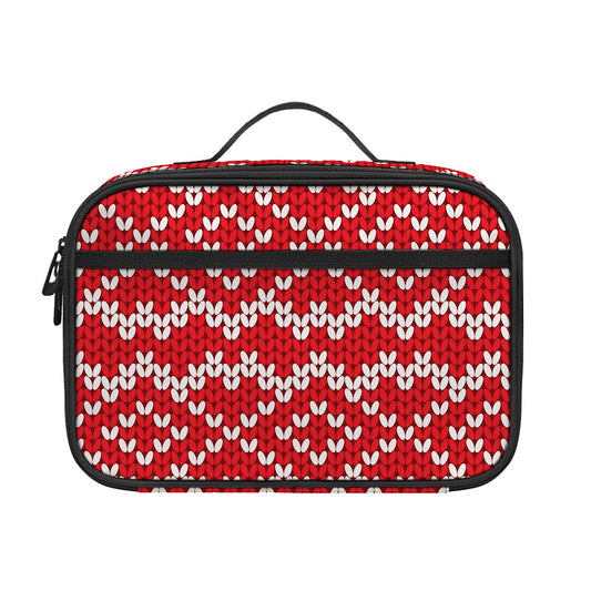 Geometric Knitted Pattern Print Portable Lunch Bag