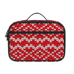Geometric Knitted Pattern Print Portable Lunch Bag