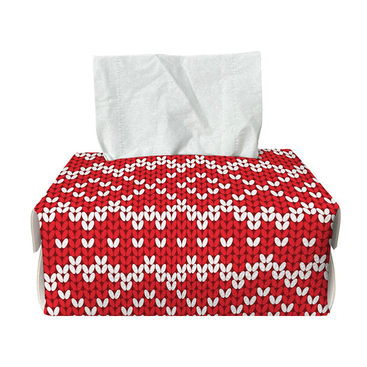 Geometric Knitted Pattern Print Rectangle Tissue Box Cover