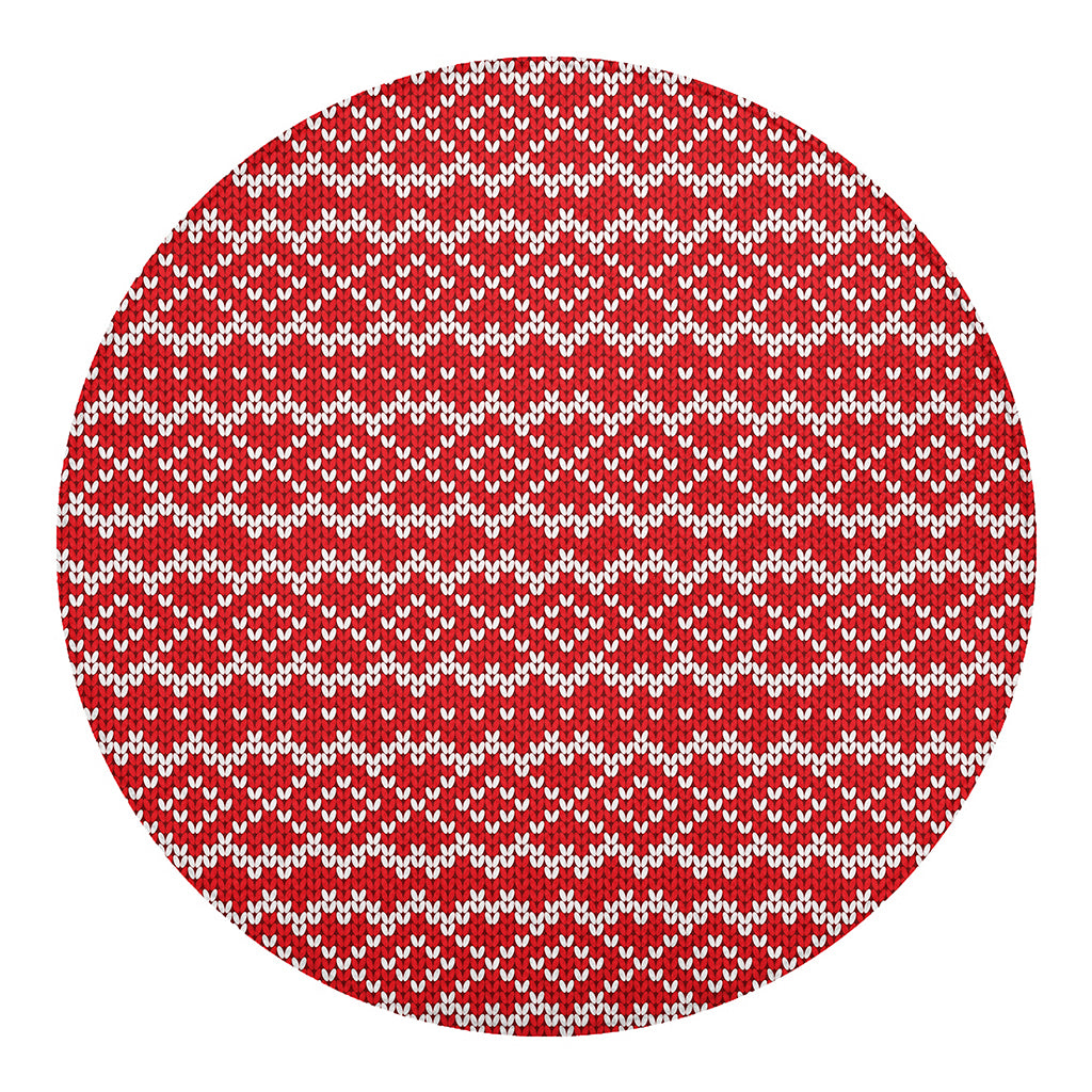 Geometric Knitted Pattern Print Round Blanket